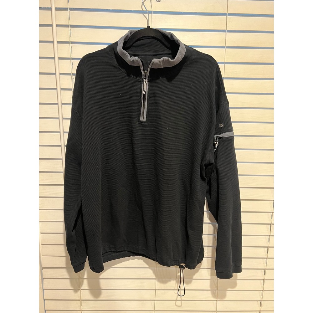 Carbon2Cobalt Pullover Mens L Black Quarter Zip Long Sleeve Sweater Size L‎